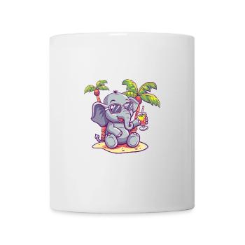 Elephant Summer Beach Comic - Mug - white - Front