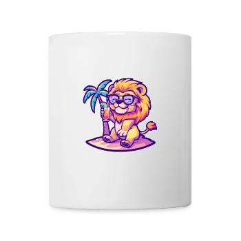Lion Summer Beach Comic - Mug - white - Front