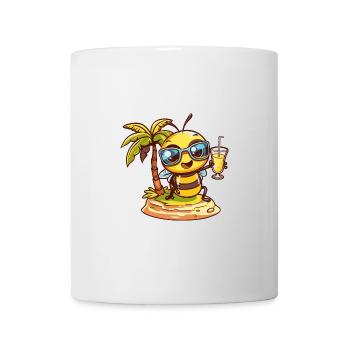 Biene Sommer Strand Comic - Tasse - Weiß - Vorne