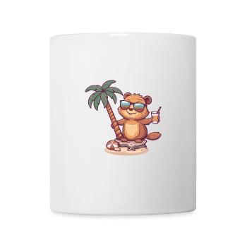 Biber Sommer Strand Comic - Tasse - Weiß - Vorne