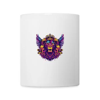 Löwe Wappen Porträt Bunt - Tasse - Weiß - Vorne