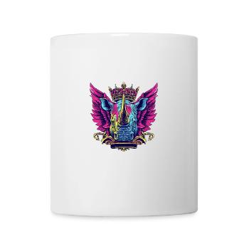 Nashorn Wappen Porträt Bunt - Tasse - Weiß - Vorne