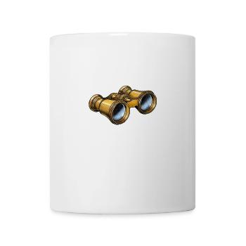The antique gold binoculars in retro design. - Mug - white - Front