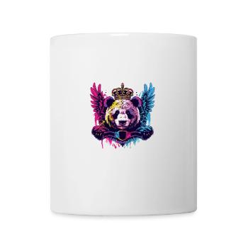 Panda Wappen Porträt Bunt - Tasse - Weiß - Vorne