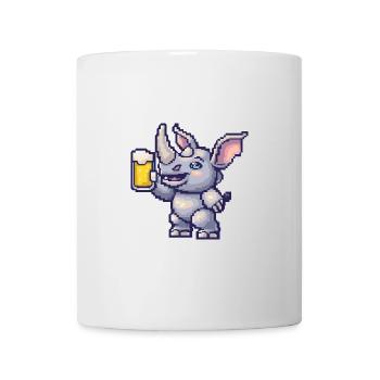 Nashorn Bier Pixel - Tasse - Weiß - Vorne