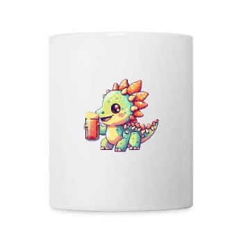 Dinosaur Stegosaurus Beer Pixel - Mug - white - Front