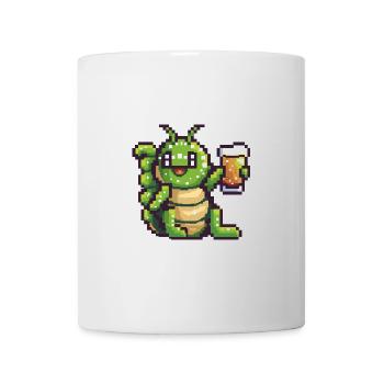 Wurm Bier Pixel - Tasse - Weiß - Vorne