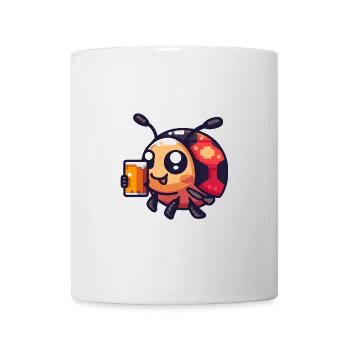 Marienkäfer Bier Pixel - Tasse - Weiß - Vorne