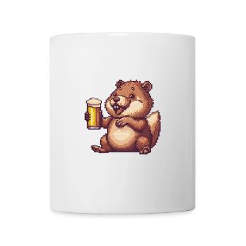 Beaver Beer Pixel - Mug - white - Front