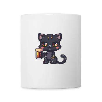 Panthère Bière Pixel - Mug blanc - blanc - Devant