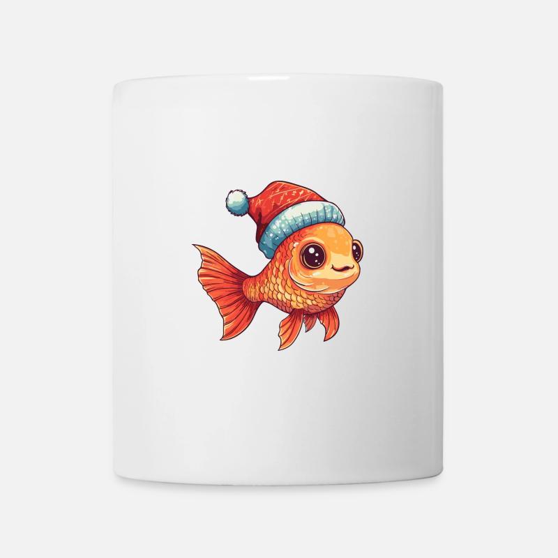 Goldfische Weihnachten Comic - Tasse - Weiß