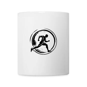 Laufen Joggen Marathon Silhouette - Tasse - Weiß - Vorne