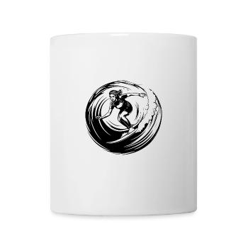 Silhouette de surfeur Surf - Mug blanc - blanc - Devant