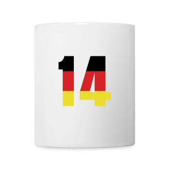 14 Zahl Deutschland Trikot - Tasse - Weiß - Vorne
