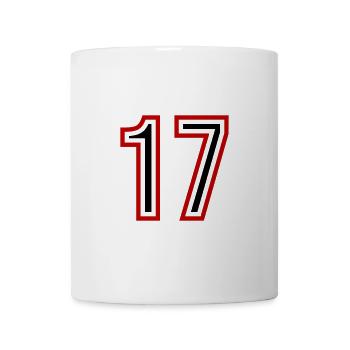 Maillot 17 Nombre d’années - Mug blanc - blanc - Devant