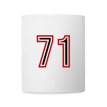 71 Nombre d’années Jersey - Mug blanc - blanc - Devant