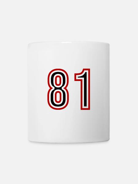 81 Zahl Jahre Trikot - Tasse - Weiß
