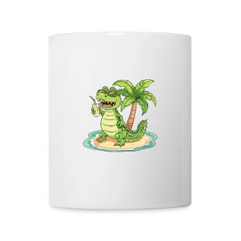 Alligator Summer Beach Comic - Mug - white - Front
