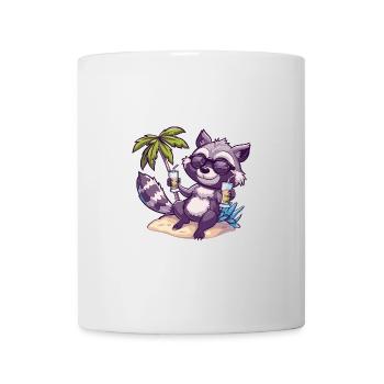 raccoon beer funny booze - Mug - white - Front