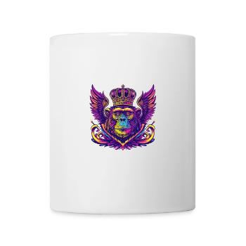 Affe Wappen Porträt Bunt - Tasse - Weiß - Vorne