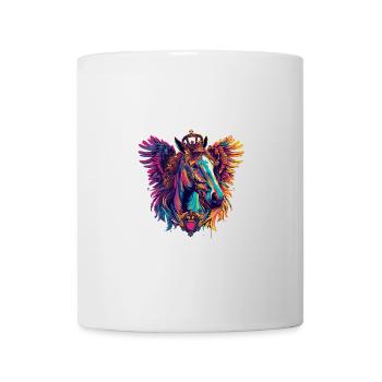 Pferd Wappen Porträt Bunt - Tasse - Weiß - Vorne