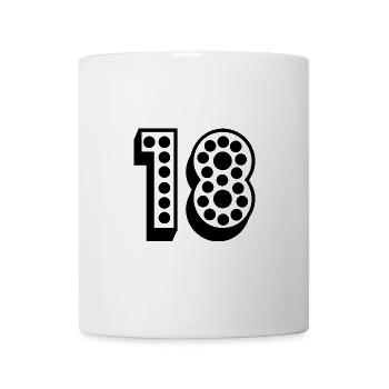 18. 18 YEARS OLD. 18th ANNIVERSARY. 18 BIRTHDAY. - Mug - white - Front