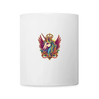 Einhorn Wappen Porträt Bunt - Tasse - Weiß - Vorne