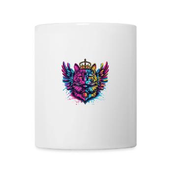 Katze Symbol Wappen Porträt Bunt - Tasse - Weiß - Vorne