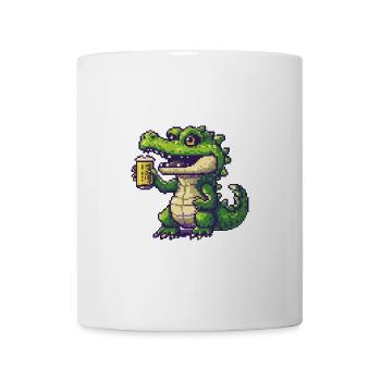 Alligator Bier Pixel - Tasse - Weiß - Vorne