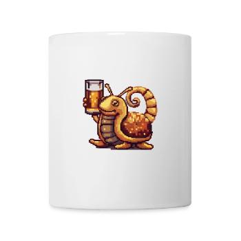 Schnecke Bier Pixel - Tasse - Weiß - Vorne