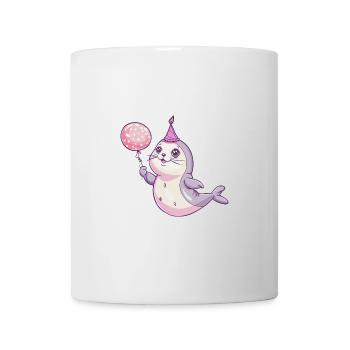 Robbe Tier Geburtstag Comic - Tasse - Weiß - Vorne