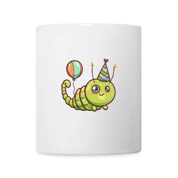 Wurm Geburtstag Comic - Tasse - Weiß - Vorne