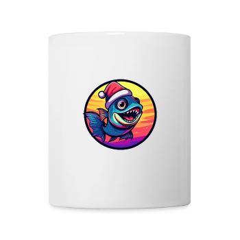 Piranha Poisson Noël - Mug blanc - blanc - Devant