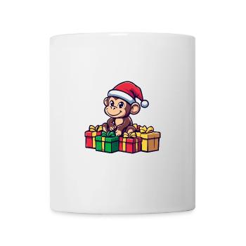 Singe Noël Bandes dessinées Cadeaux - Mug blanc - blanc - Devant