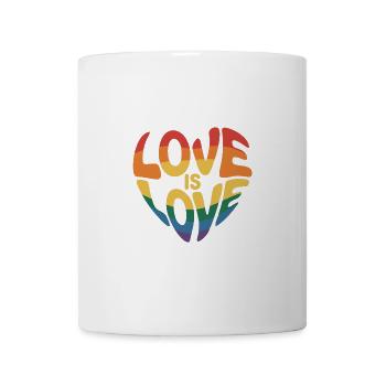 Love is Love Heart - Rainbow Pride Design - Mug blanc - blanc - Devant