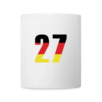 27 Zahl Deutschland Trikot - Tasse - Weiß - Vorne