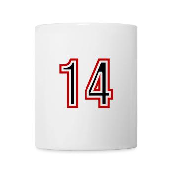 14 Zahl Jahre Trikot - Tasse - Weiß - Vorne