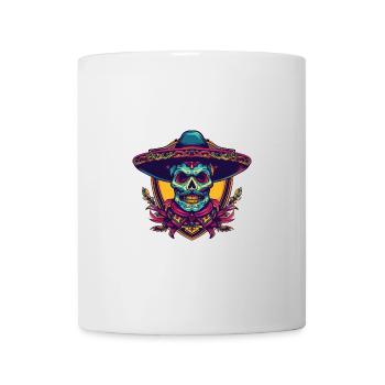 Mexikaner Totenkopf Sombrero - Tasse - Weiß - Vorne