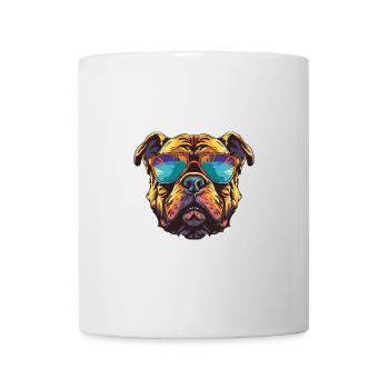 Bulldog Hund Cool Kopf Party - Tasse - Weiß - Vorne