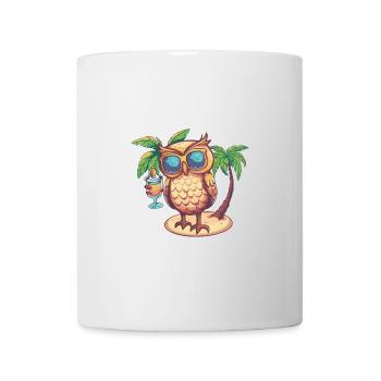 Owl Summer Beach Comic - Mug - white - Front