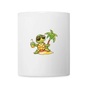 Turtle Summer Beach Comic - Mug - white - Front