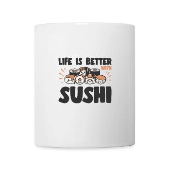 Amateur de cuisine japonaise Life est meilleur avec des sushis - Mug blanc - blanc - Devant