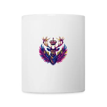 Hirsch Wappen Porträt Bunt - Tasse - Weiß - Vorne