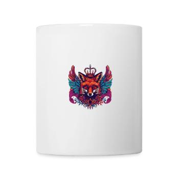 Fuchs Wappen Porträt Bunt - Tasse - Weiß - Vorne