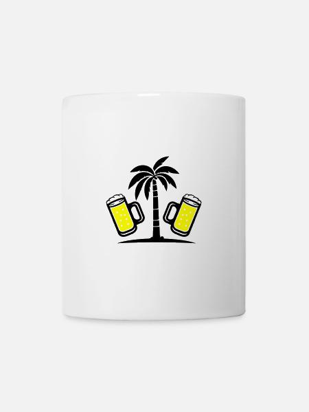 Bier Palmen Urlaub - Tasse - Weiß