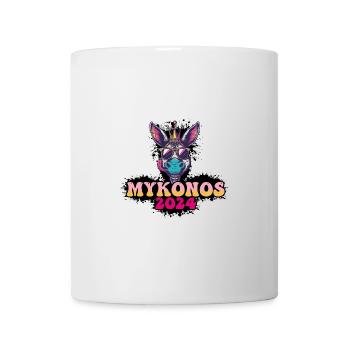 Mykonos 2024 Âne de fête - Mug blanc - blanc - Devant