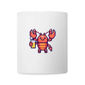 homard crabe bière pixel - Mug blanc - blanc - Devant