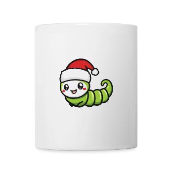 Wurm Weihnachten Niedlich - Tasse - Weiß - Vorne