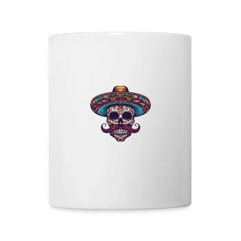 Sombrero Mexikaner Totenkopf - Tasse - Weiß - Vorne