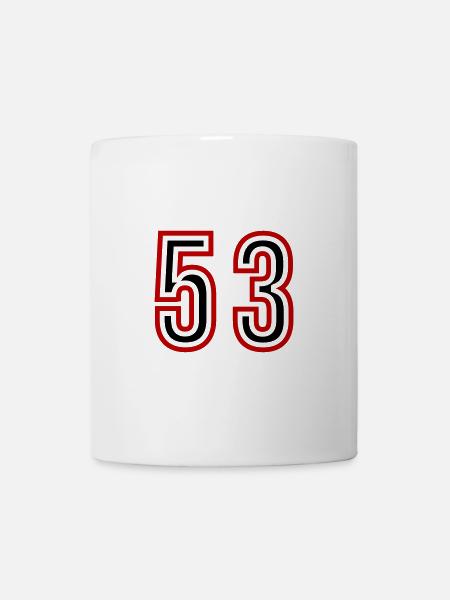 53 Zahl Jahre Trikot - Tasse - Weiß